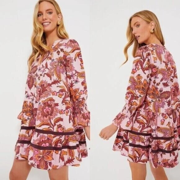 NWT Tuckernuck Tnuck Beach Sunset Chintz Kenzo Coverup, Pink & Orange - Picture 1 of 7